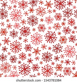 Hand drawn red doodle seamless pattern.  For fabric, textile, wrapping paper, card, invitation, wallpaper, web design.