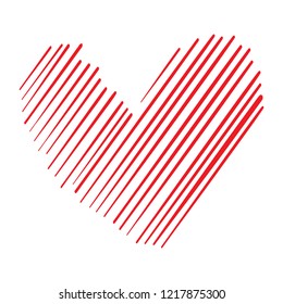 Hand drawn red heart 