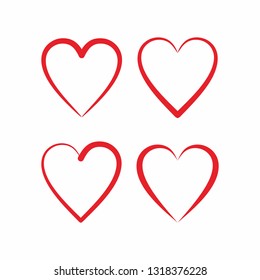 Hand drawn Red heart