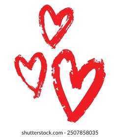 Hand drawn Red Heart Love vector Print