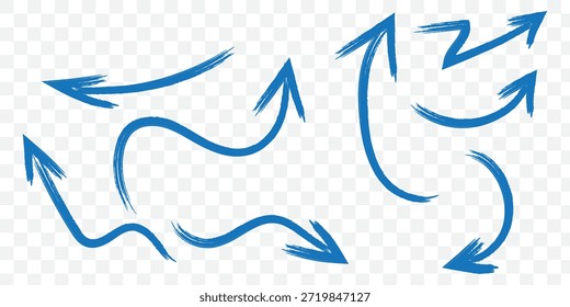 Hand Drawn Red Marker Arrow Isolated PNG Transparent Red Transparent Background