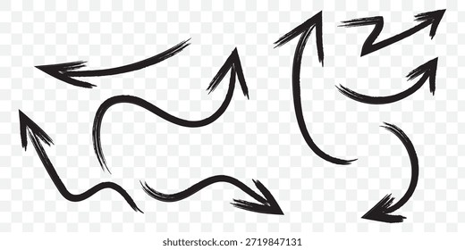 Hand Drawn Red Marker Arrow Isolated PNG Transparent Red Transparent Background