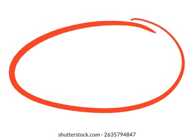 Hand drawn red marker circle mark, vector illustration
