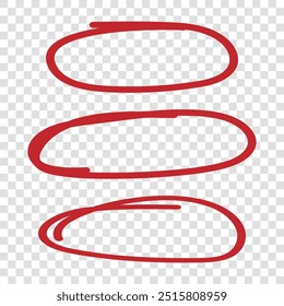 Hand drawn red ovals. Highlight circle frames