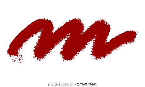 Hand drawn red paint brush stroke illustration isolated background transparent 