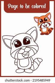 Hand drawn red panda for coloring, coloring page vector, blank printable design for children to fill in