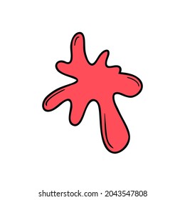 Hand drawn red point spot, drops isolated on a white background. Doodle, simple outline illustration. It can be used for decoration of textile, paper.