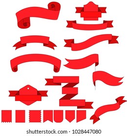 Hand Drawn red Ribbons