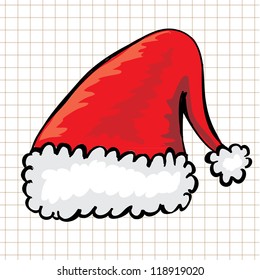 Hand Drawn red Santa's hat