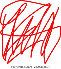 hand drawn red scribble line shape light vector. red scribble brush stroke. logo design element. chaos scribble pattern. red ink pen scribble