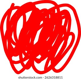 hand drawn red scribble line shape light vector. red scribble brush stroke. logo design element. chaos scribble pattern. red ink pen scribble