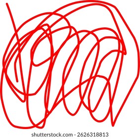 hand drawn red scribble line shape light vector. red scribble brush stroke. logo design element. chaos scribble pattern. red ink pen scribble
