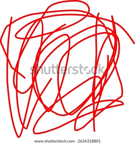 hand drawn red scribble line shape light vector. red scribble brush stroke. logo design element. chaos scribble pattern. red ink pen scribble