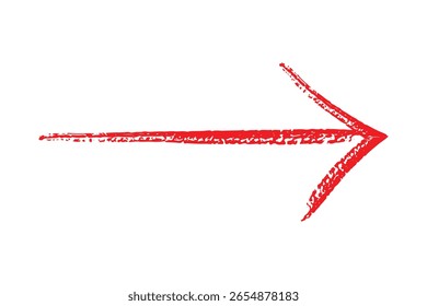 Estilo de esboço ícone de seta reta vermelha desenhada à mão