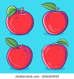 Hand drawn red tomato collection set, flat style vector illustration.