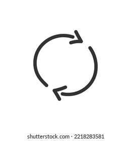 Hand drawn refresh vector icon. Reload flat sign design. Undo vector icon. Redo symbol. Update icon. Rotation sign. Arrow icon. EPS 10 flat symbol pictogram