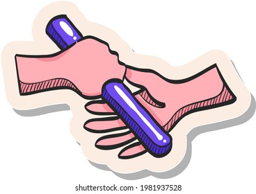 Icono de ejecución de retransmisión dibujado a mano en ilustración vectorial de estilo de pegatina