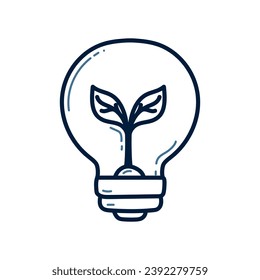 Hand drawn renewable energy doodle illustration vector. Eco energy icon.