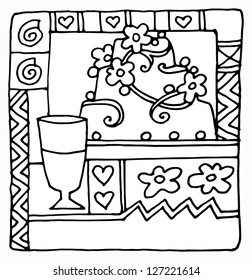 Hand drawn restaurant menu design