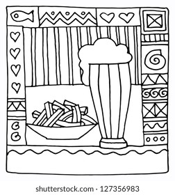 Hand drawn restaurant menu design