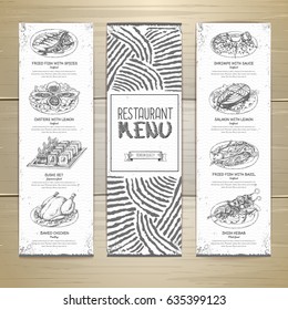 Hand drawn restaurant menu design