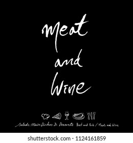 
Hand drawn restaurant poster  / food menu illustrations - vector
