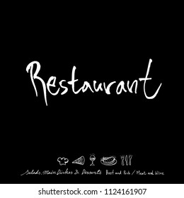 
Hand drawn restaurant poster  / food menu illustrations - vector
