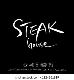 
Hand drawn restaurant poster  / food menu illustrations - vector
