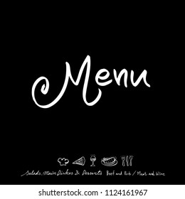 
Hand drawn restaurant poster  / food menu illustrations - vector
