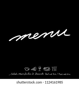 
Hand drawn restaurant poster  / food menu illustrations - vector
