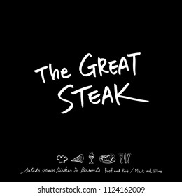 
Hand drawn restaurant poster  / food menu illustrations - vector
