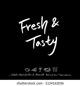 
Hand drawn restaurant poster  / food menu illustrations - vector
