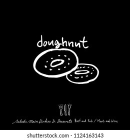 Hand drawn restaurant poster  / food menu illustrations - vector
