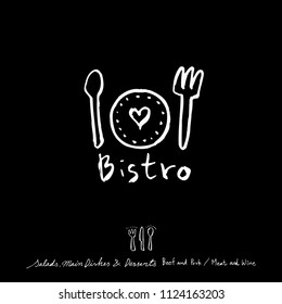 Hand drawn restaurant poster  / food menu illustrations - vector