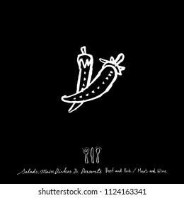 Hand drawn restaurant poster  / food menu illustrations - vector