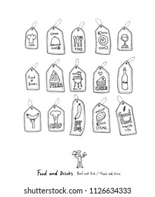 Hand drawn restaurant poster  / food menu illustrations - vector