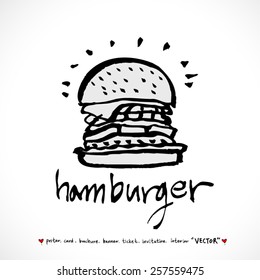 Hand drawn restaurant poster illustrations - vector