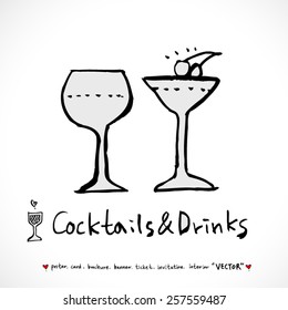 Hand drawn restaurant poster illustrations - vector