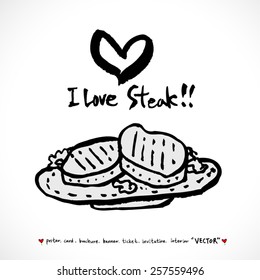 Hand drawn restaurant poster illustrations - vector