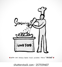 Hand drawn restaurant poster illustrations - vector