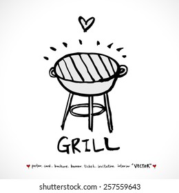 Hand drawn restaurant poster illustrations - vector