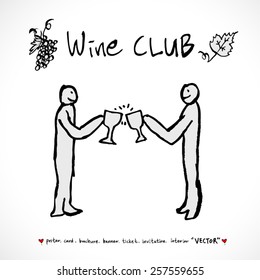 Hand drawn restaurant poster illustrations - vector