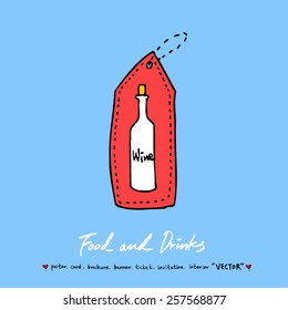 Hand drawn restaurant poster illustrations - vector