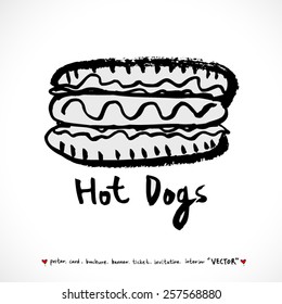 Hand drawn restaurant poster illustrations - vector