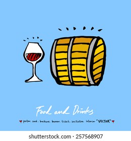 Hand drawn restaurant poster illustrations - vector