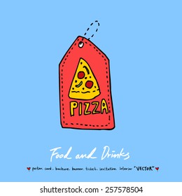 Hand drawn restaurant poster illustrations - vector