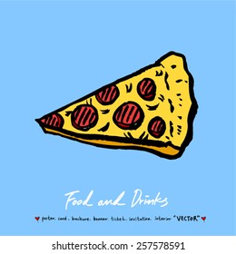 Hand drawn restaurant poster illustrations - vector