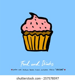 Hand drawn restaurant poster illustrations - vector