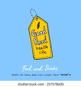 Hand drawn restaurant poster illustrations - vector