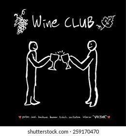 Hand drawn restaurant poster illustrations - vector